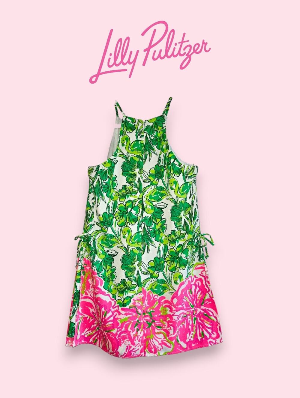 EUC Lilly Pulitzer Pearl Romper size 0 Pink Green
